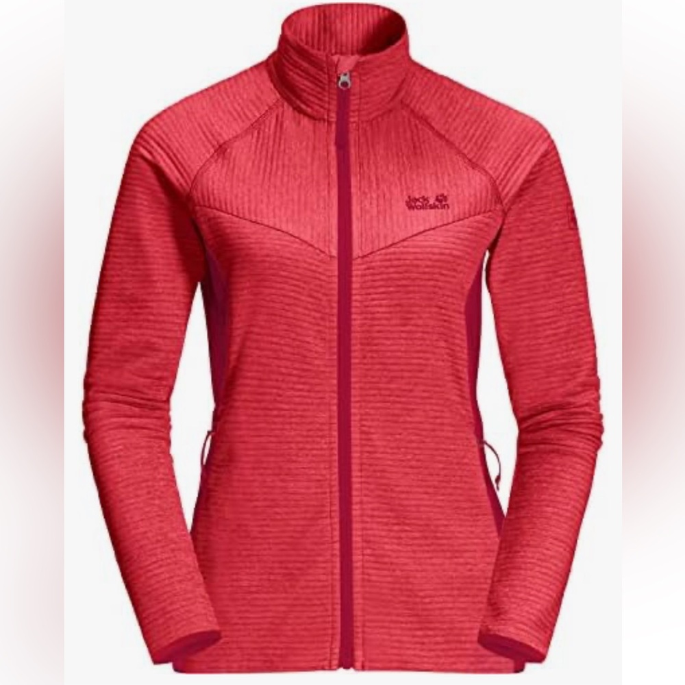 Jack Wolfskin Women's Vibrant Ski Jacket Size L Active Tongari Red Full Zipper